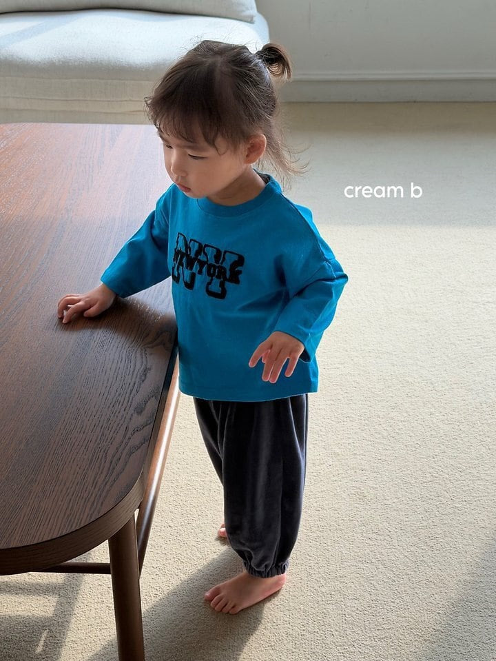 cream bbang / ニューヨーク ピーチ刺繍Tシャツ