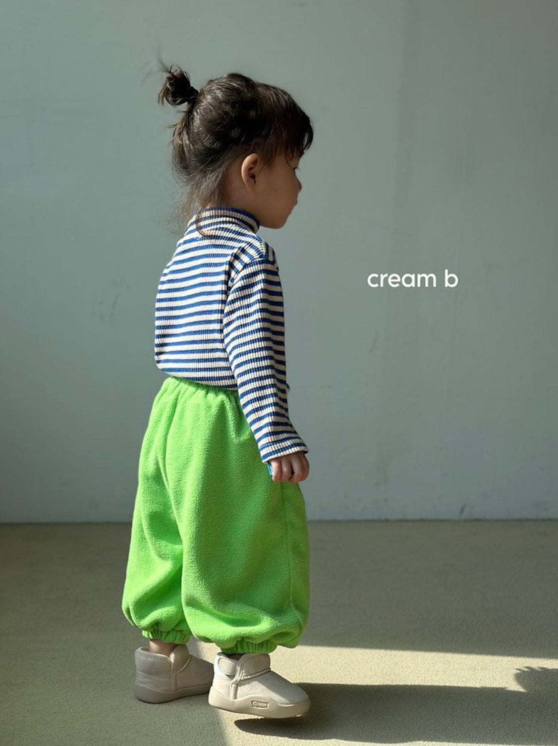 cream bbang / ボーダーリブタートルネックTシャツ【予約商品】