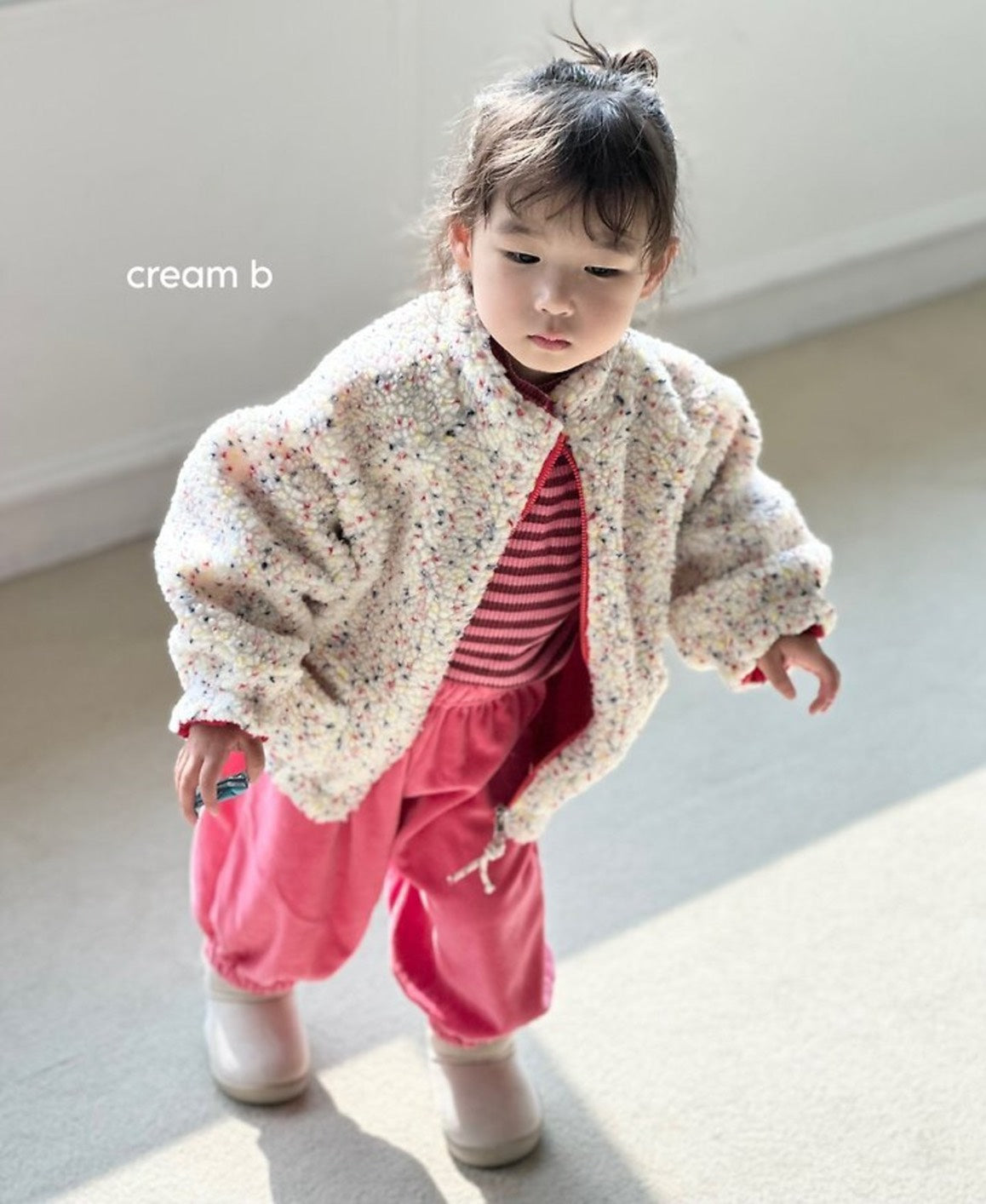 cream bbang / ボーダーリブタートルネックTシャツ【予約商品】