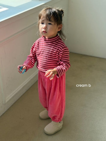 cream bbang / ボーダーリブタートルネックTシャツ【予約商品】