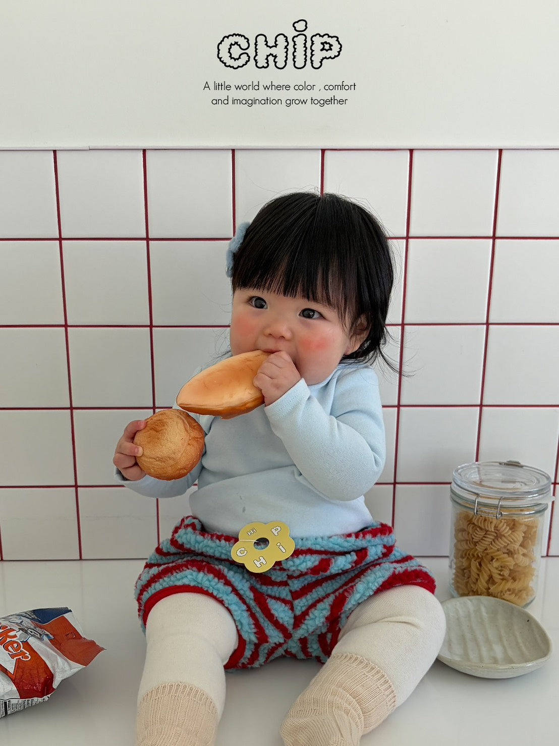 Ch!p｜タートルネック風のハーフネックTシャツ【予約商品】