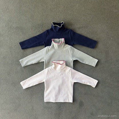 Tiny Hiker｜ダックフィット ピンコットン タートルネックTシャツ【取り寄せ】