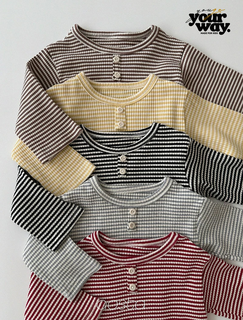 Stripe Button Top｜ストライプボタントップ