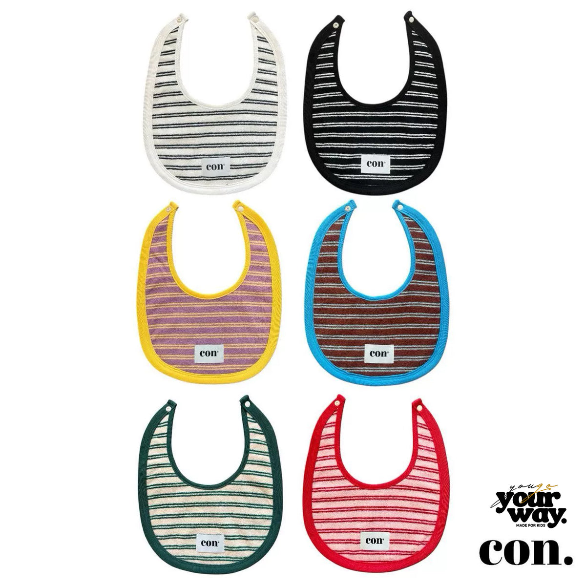 CON Stripe Color Bib｜ストライプカラースタイ