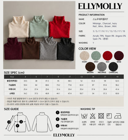 ELLY MOLLY｜スノーウォーマータートルネックT（無地）【予約商品】
