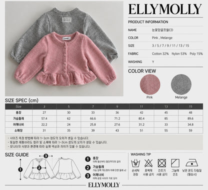 ELLY MOLLY｜スノーフラワーアンゴラフリルカーディガン【予約商品】