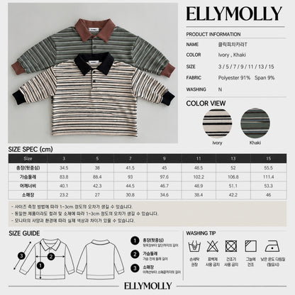 ELLY MOLLY｜クリックピーチ襟付きTシャツ【予約商品】